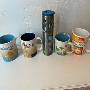 Starbucks Mugs - set of 5 - City Theme - You are Here - Travel